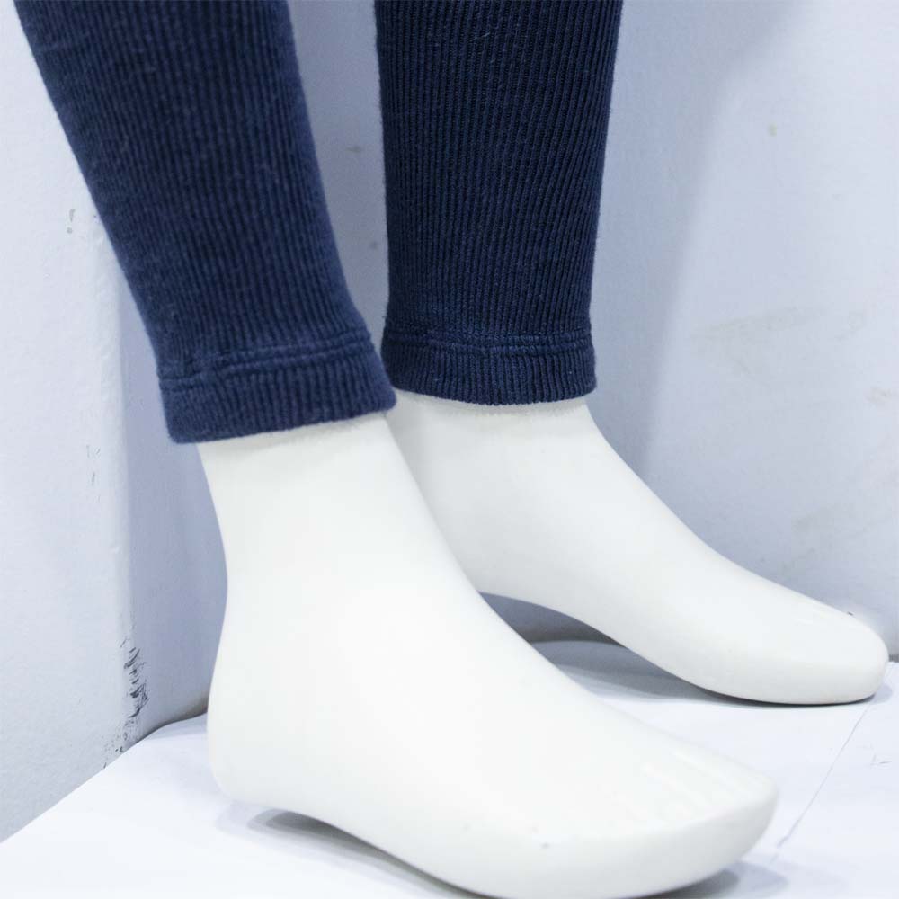 Girls Dark Blue Ribbed Leggings (OT)
