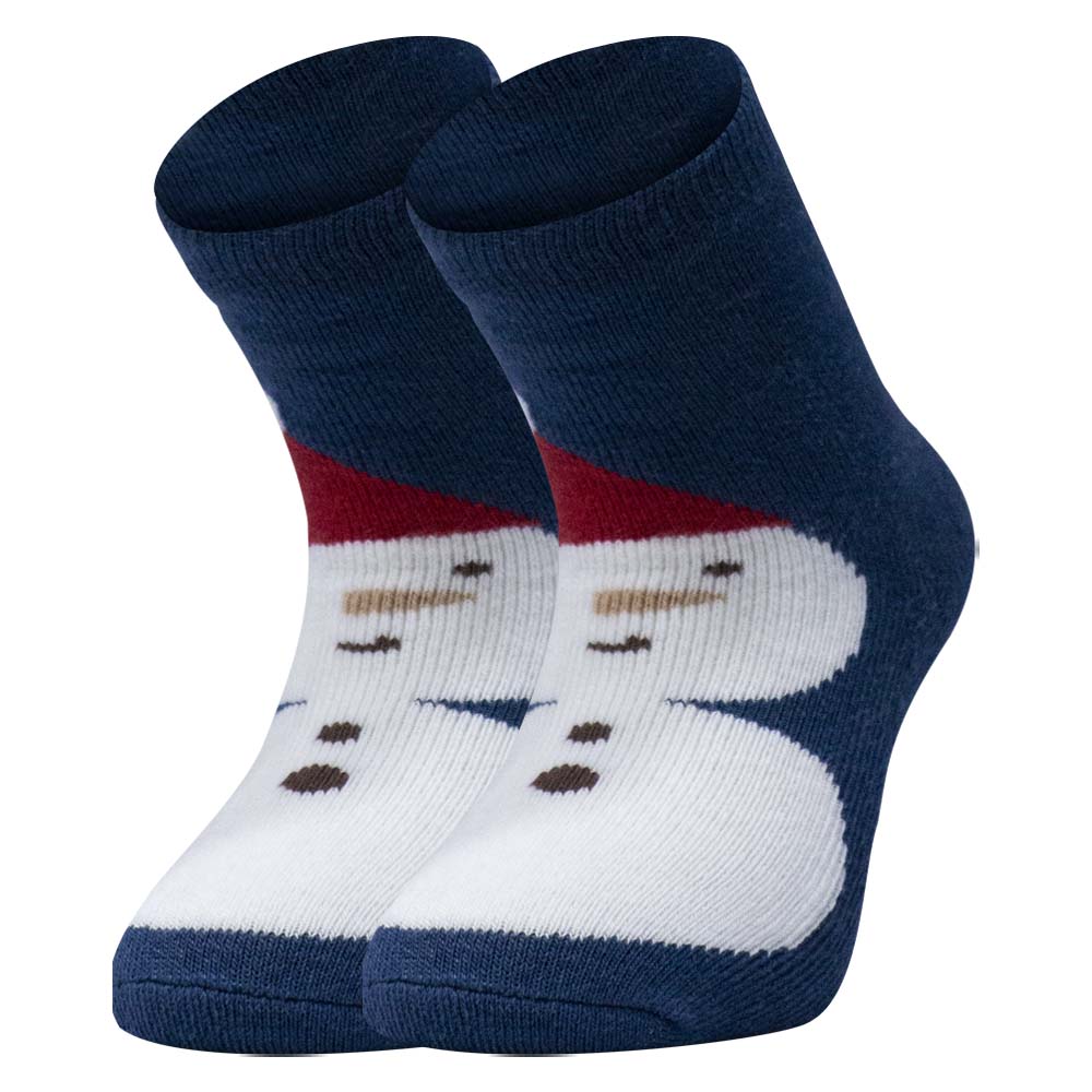 Festive Snowman Grip Socks for Kids Unisex