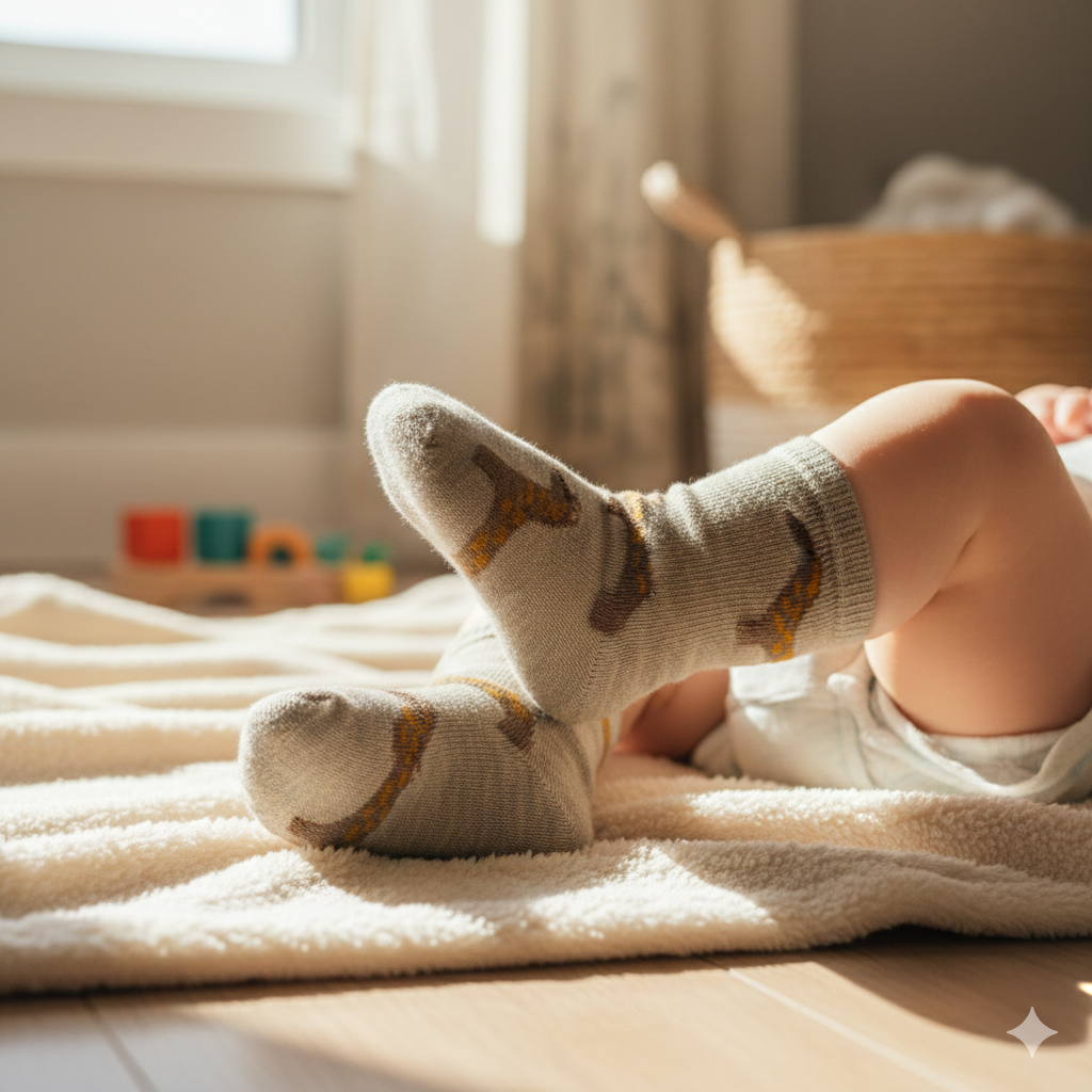 Lama Print Baby Boy Crew Socks