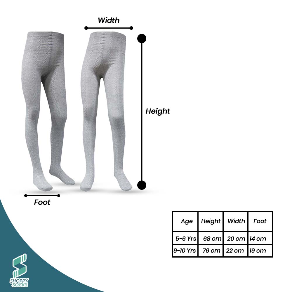 Stylish Grey Cable Knit Girl's Tights (OT)
