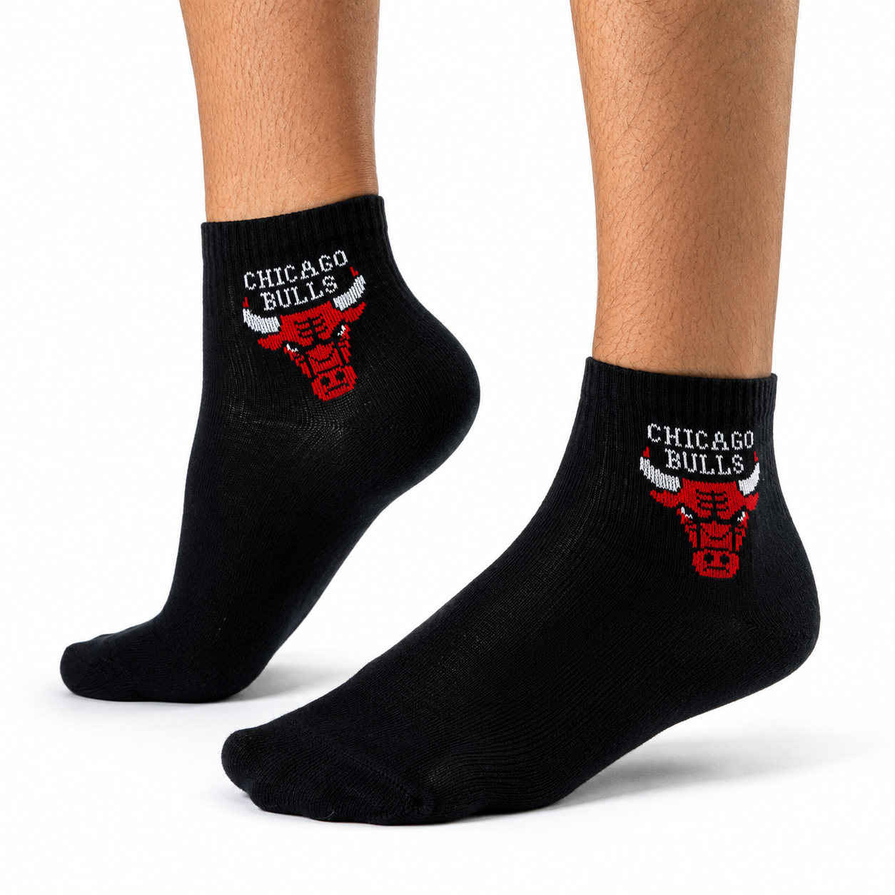Men Bull Print Quarter Socks