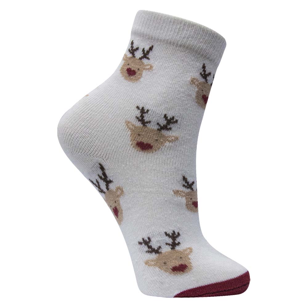 Cozy Reindeer Crew Socks for Girls