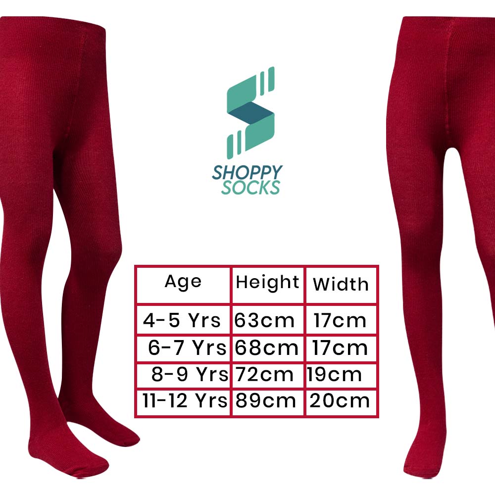 Cozy Knit Plain Red Girls Tights (OT)