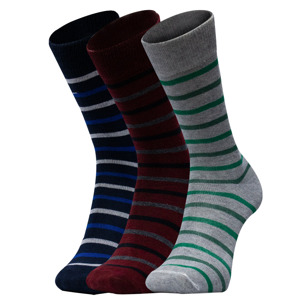 Pack of 3 - Men's Striped Crew Socks