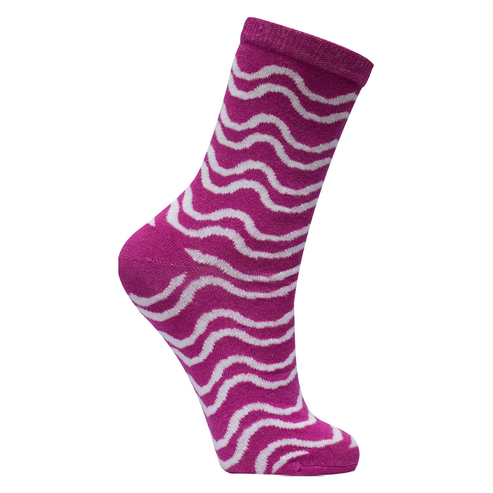 Pack of 2 - Girls’ Bold Zebra Stripes Crew Socks