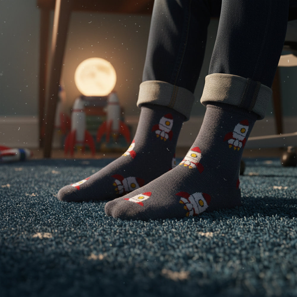 Boys' Rockets Print Socks