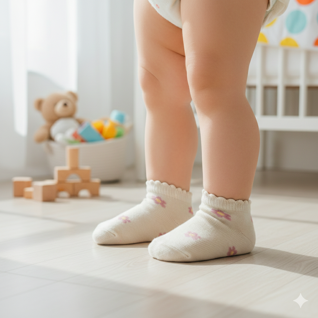 Sweet Floral Print Baby Girl Socks