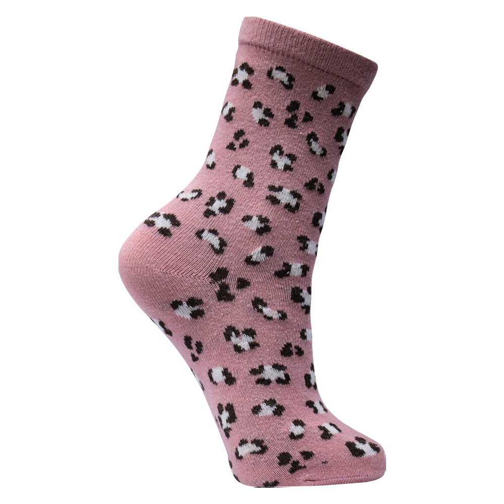 Pack of 2 - Girls Leopard Print Crew Socks