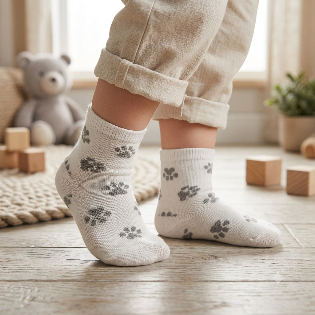 Bear & Paw Print Baby Socks