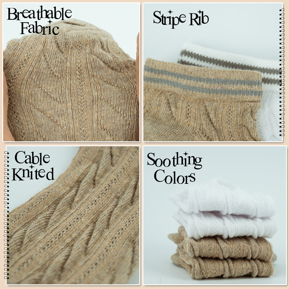 Women Cable knit Ankle Socks