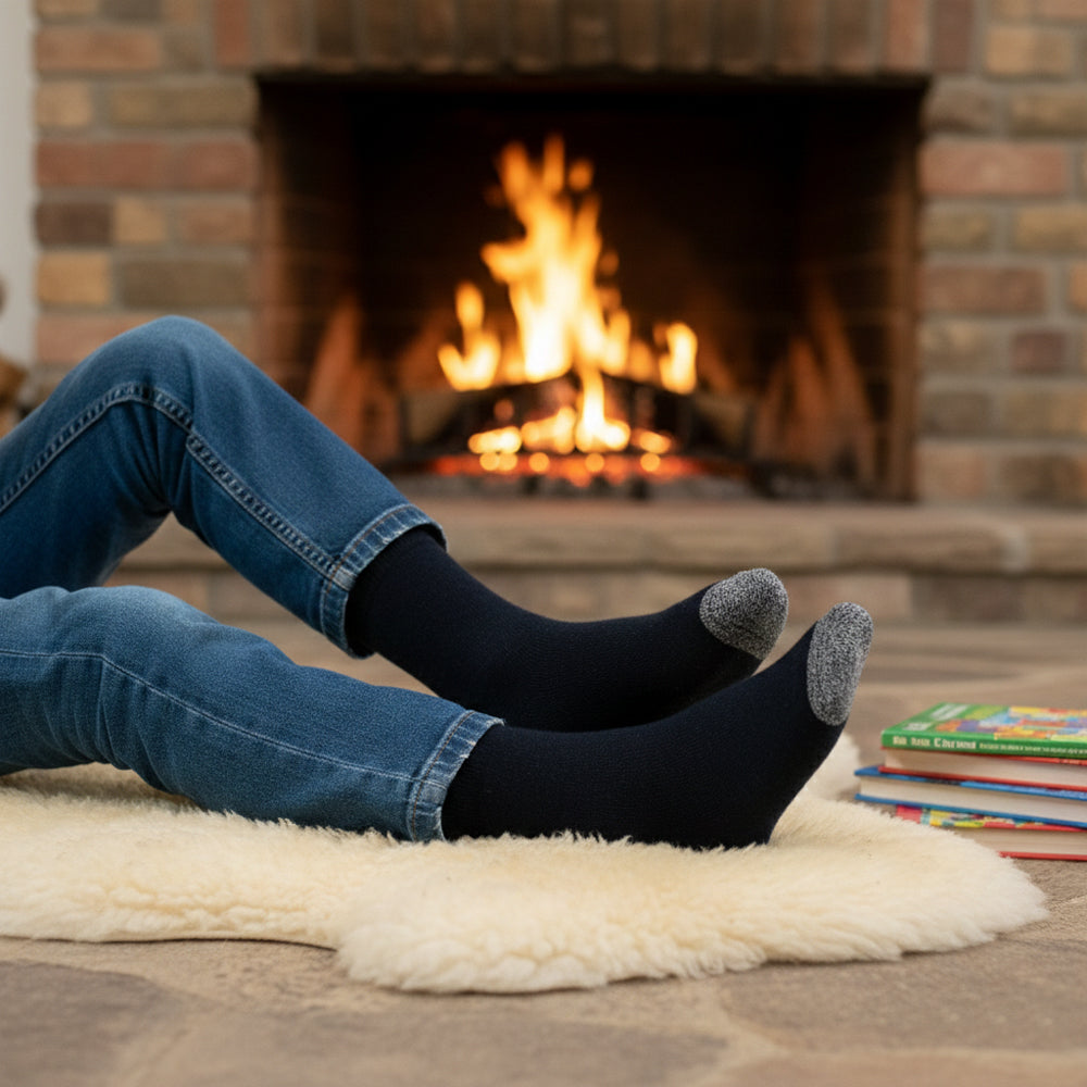 Boys' Navy Athletic Crew Socks