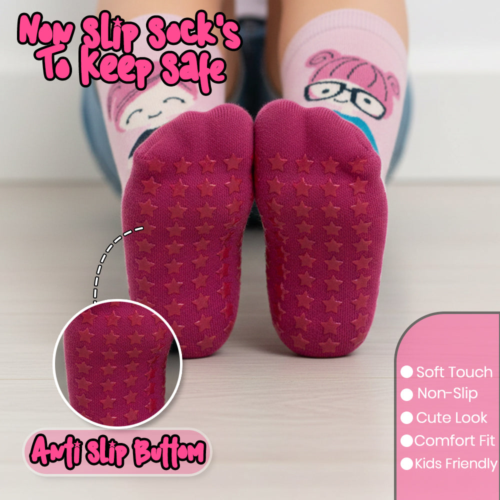 Girl Anti-Slip Doll Crew Socks