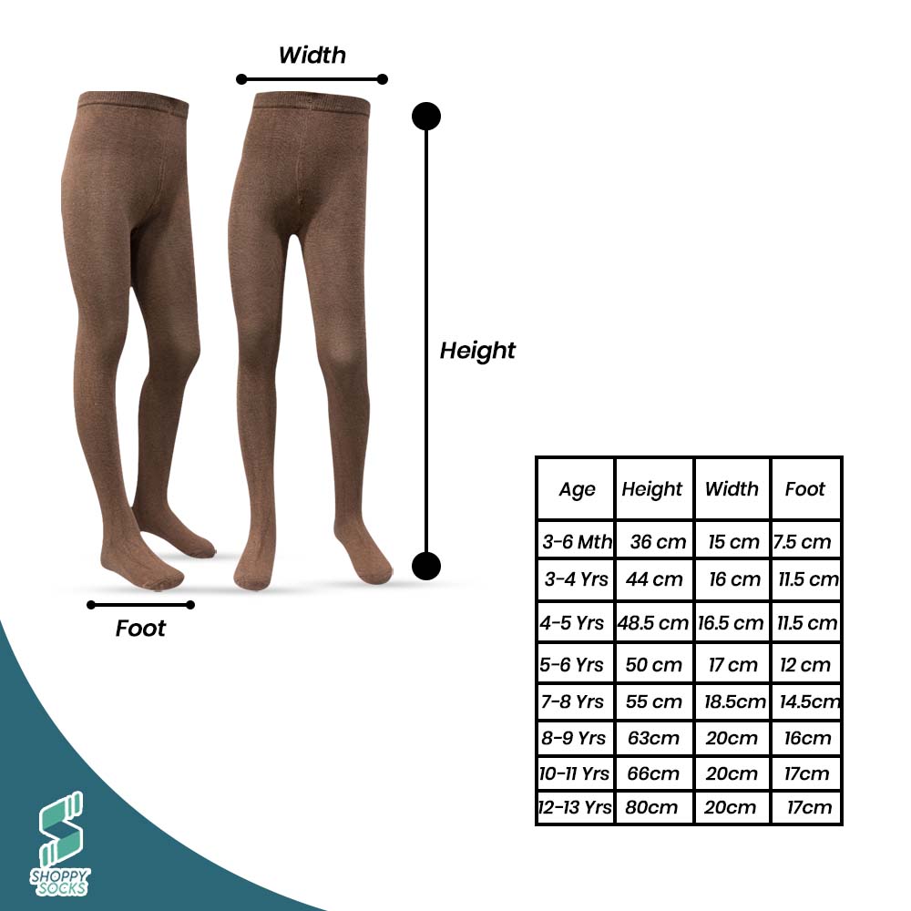Girls Premium Cotton Light Brown Tights (SF)