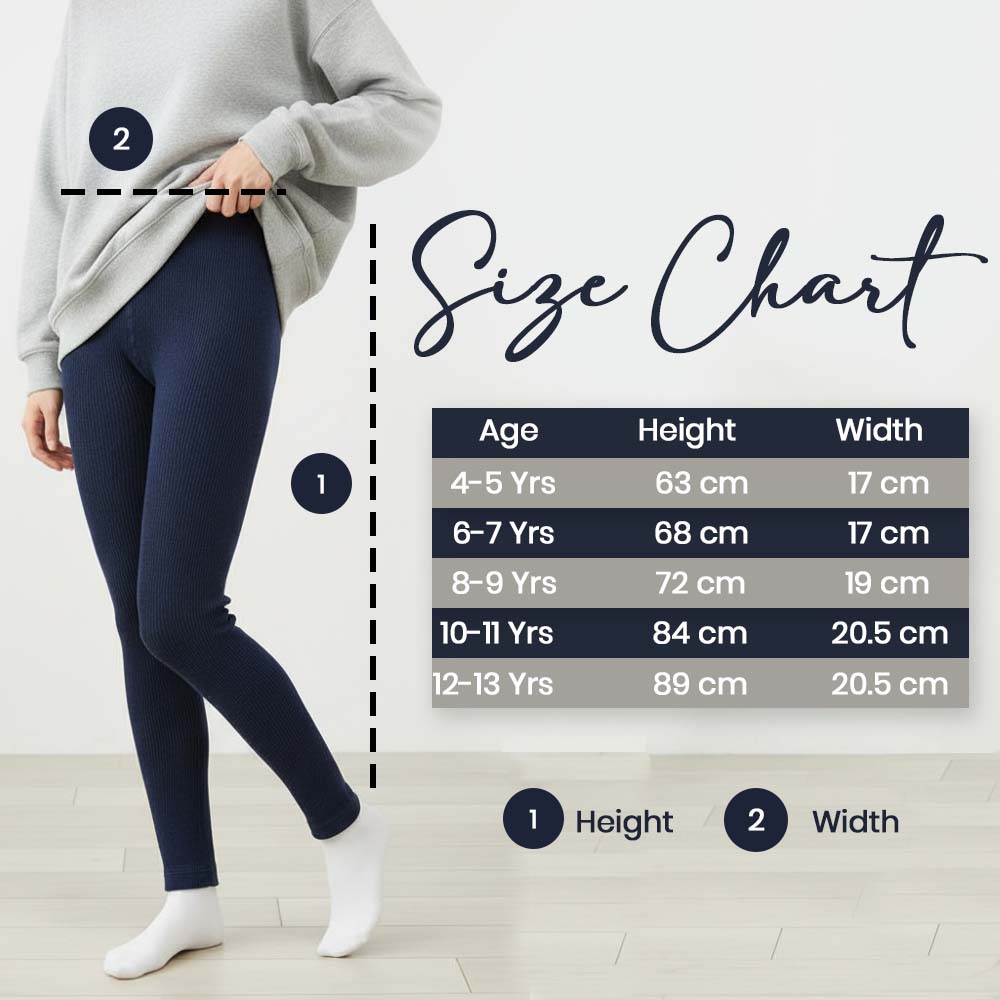 Girls Dark Blue Ribbed Leggings (OT)