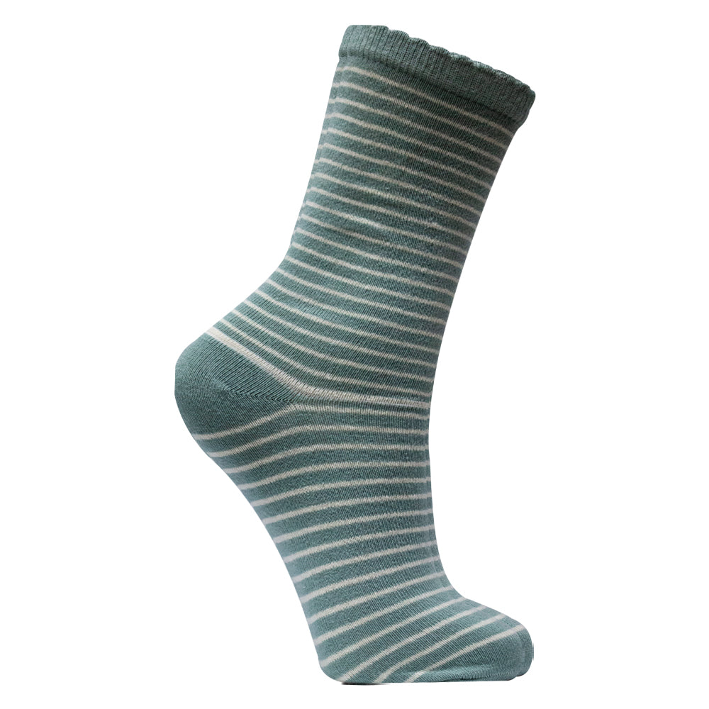 Pack of 2 - Girls’ Cute Sheep & Stripes Crew Socks