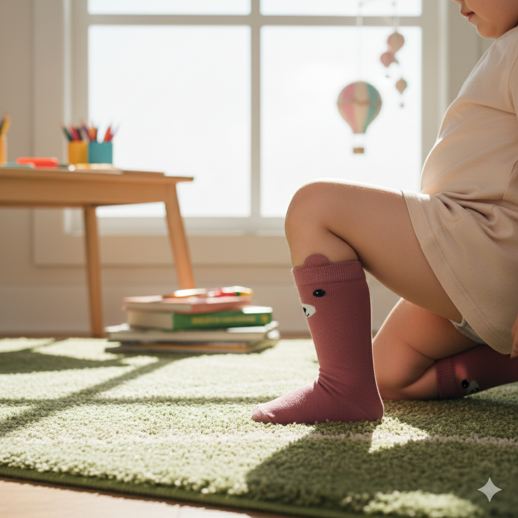 Adorable 3D Ear Bear Girls' Socks