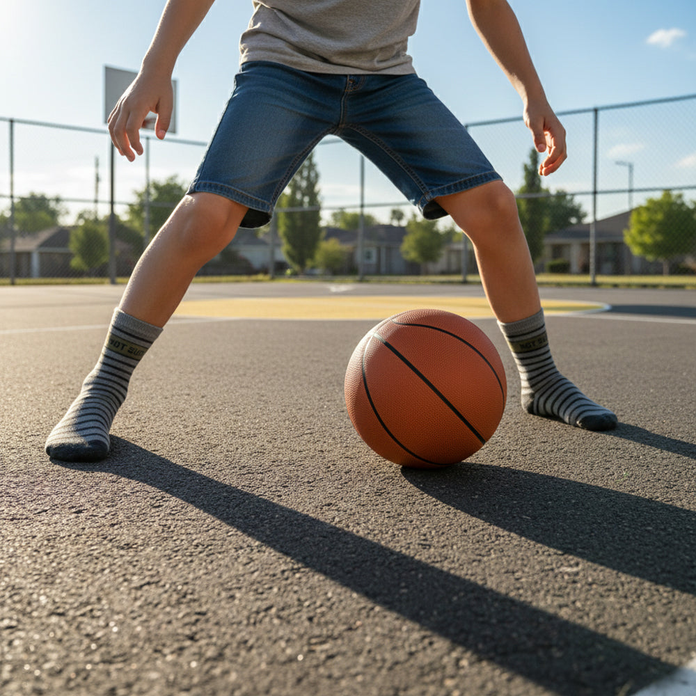 Boy's Cotton Striped Crew Socks