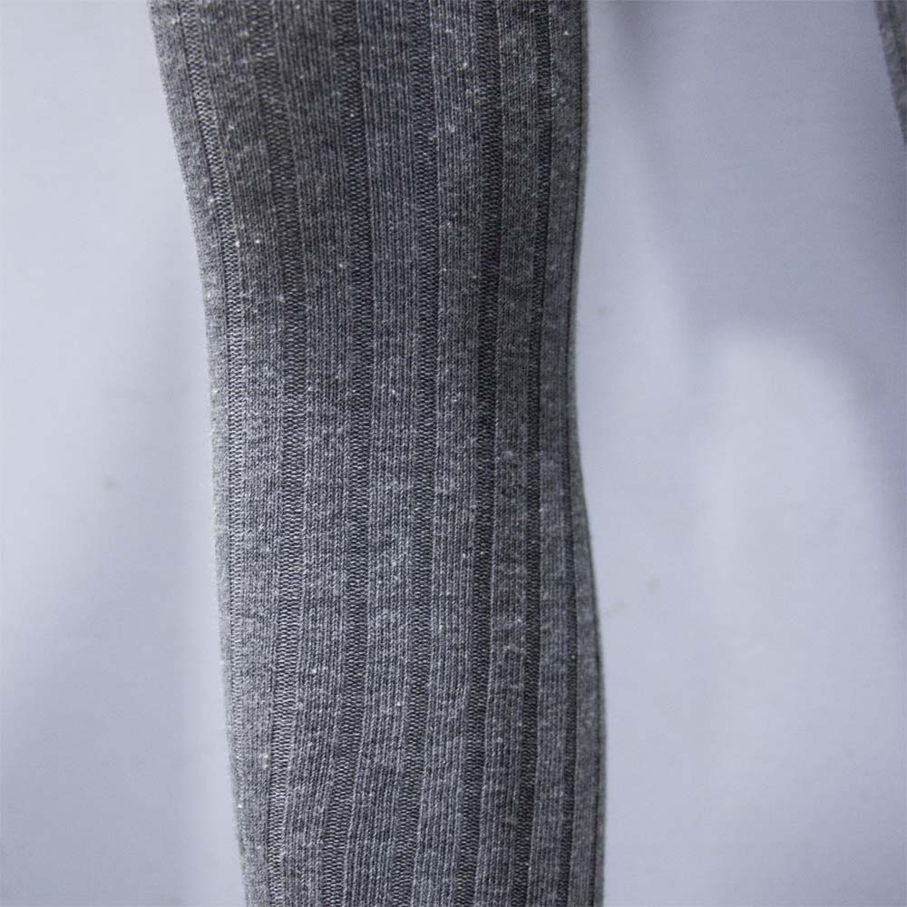 Cozy Apricot & Grey Knit Lines Girls Tights (CJ)