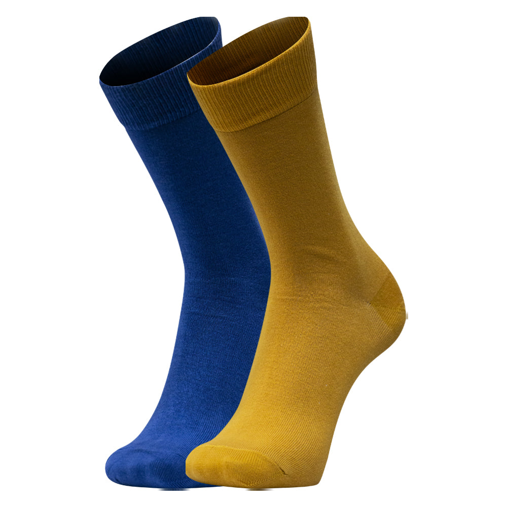 Mustard & Royal Blue Crew Socks for Men