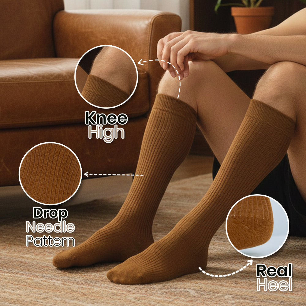 Men Ribbed knee High Socks