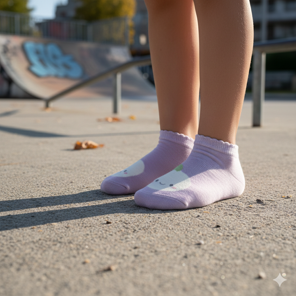 Girls' Veg Print Ankle Socks
