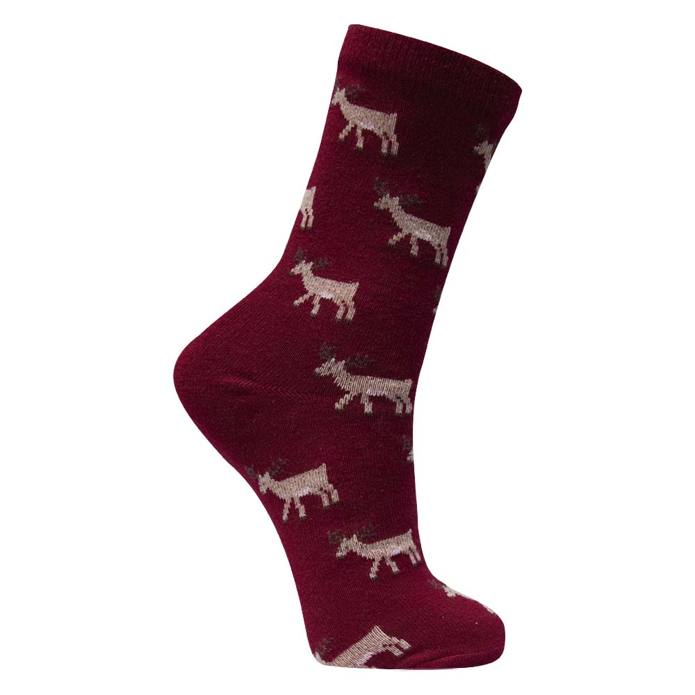Stripes & Whimsical Deer Pattern Kids Unisex Crew Sock