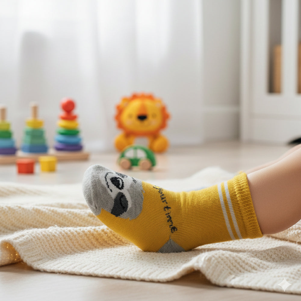 Baby Boys’ Sloth Print Crew Socks