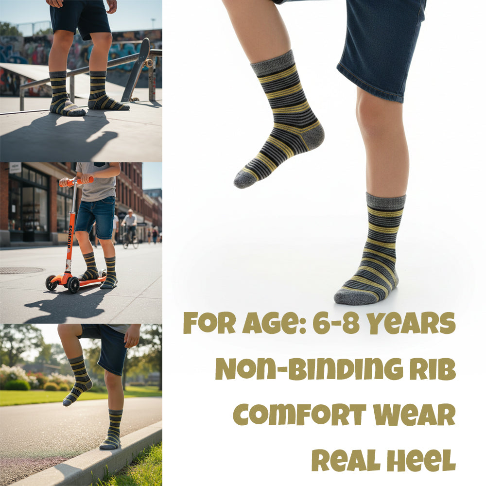 Boys' Striped Crew Socks