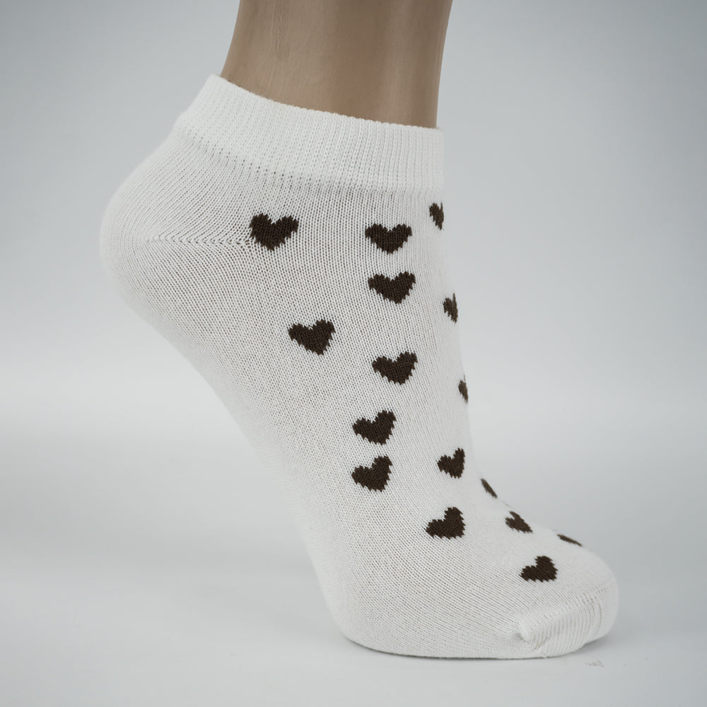 Women Heart Print Ankle Socks