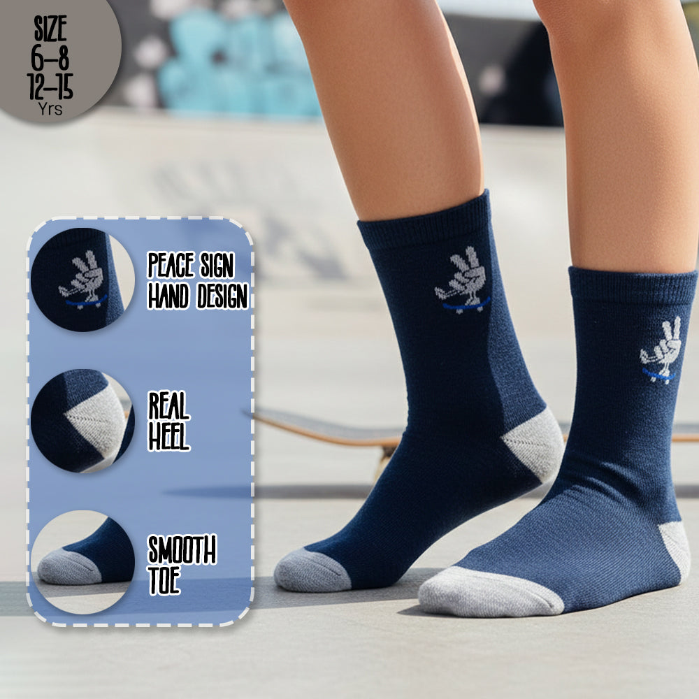Premium Boys Cotton Crew Socks