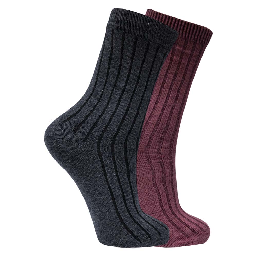 Aesthetic Ribbed Girls Crew Socks