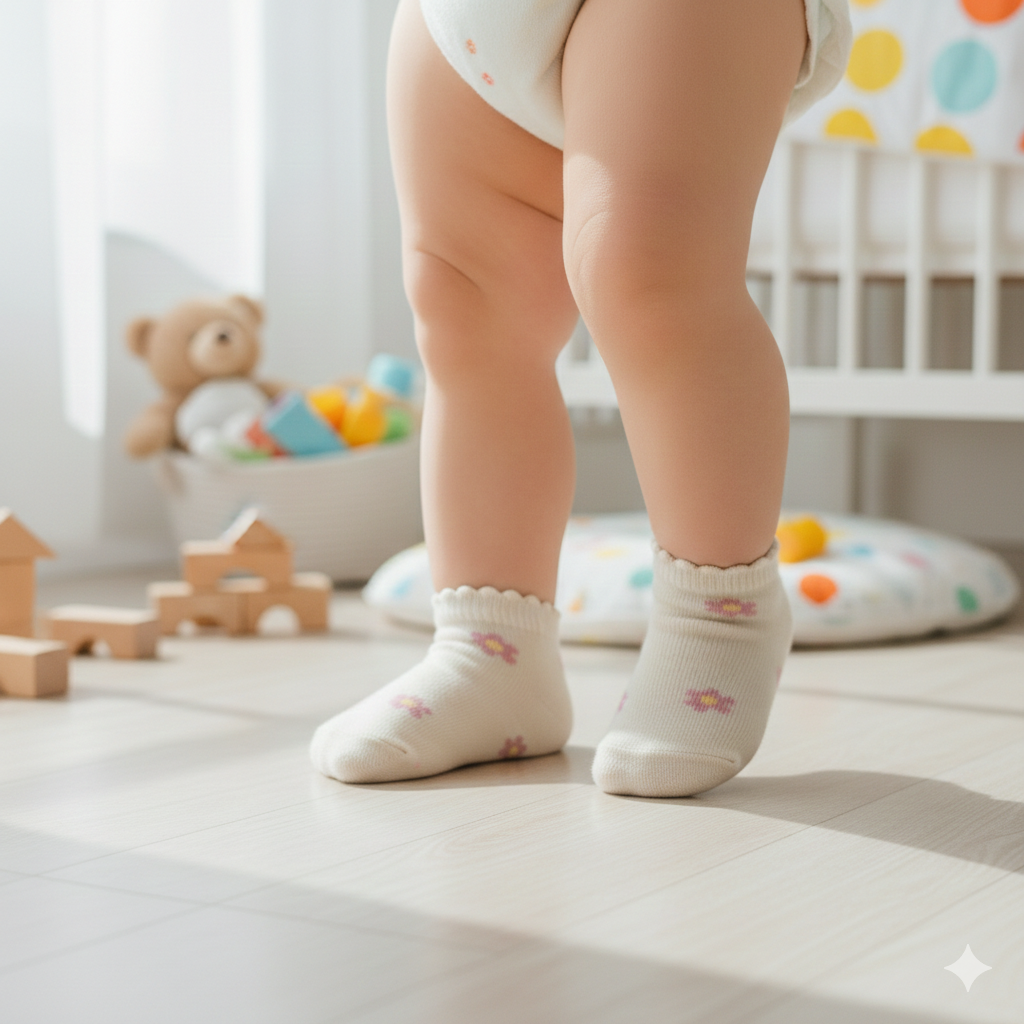 Sweet Floral Print Baby Girl Socks