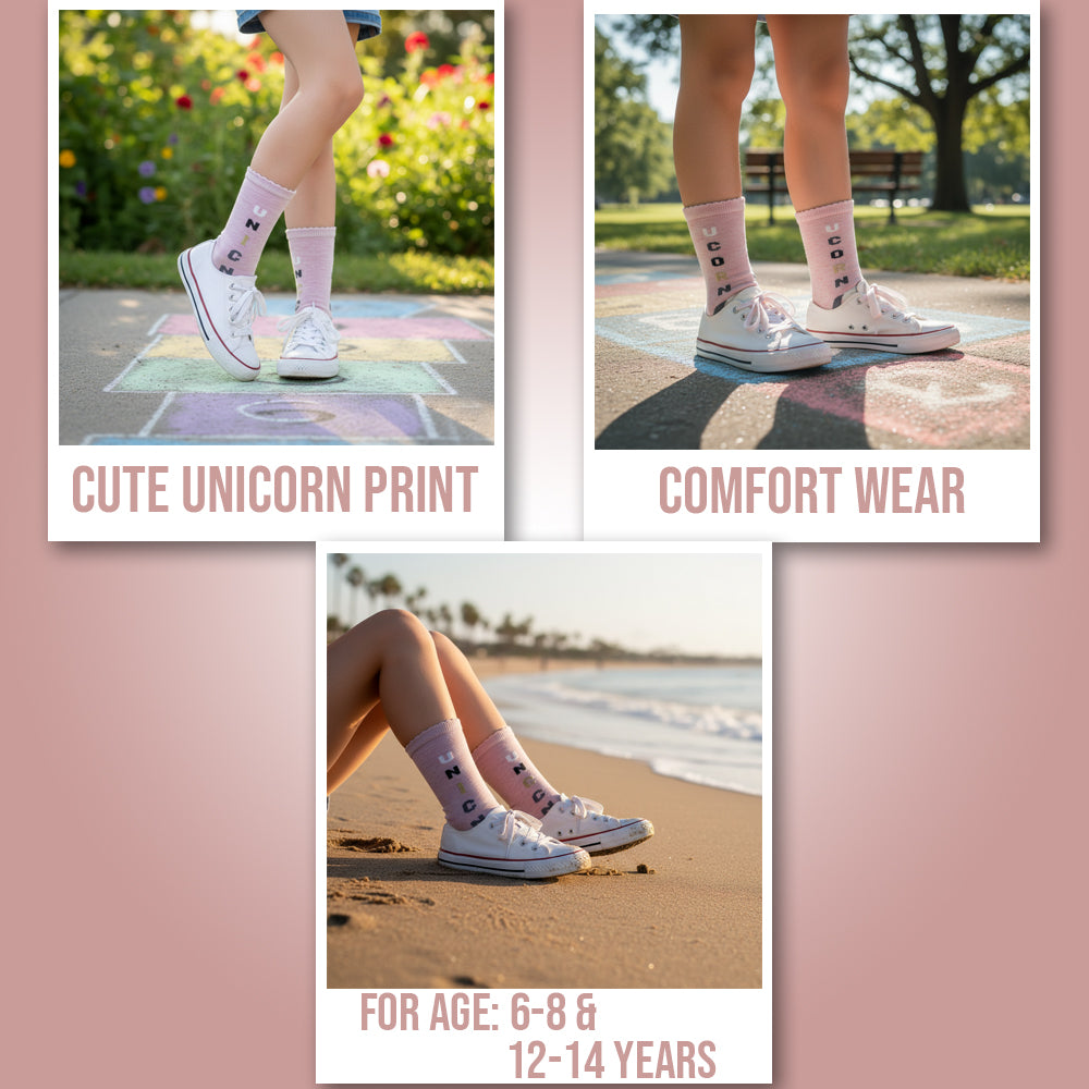 Unicorn Print Socks for Girls