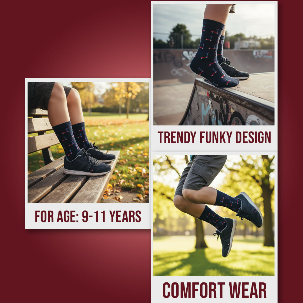 Boys' Scooty Print Crew Socks