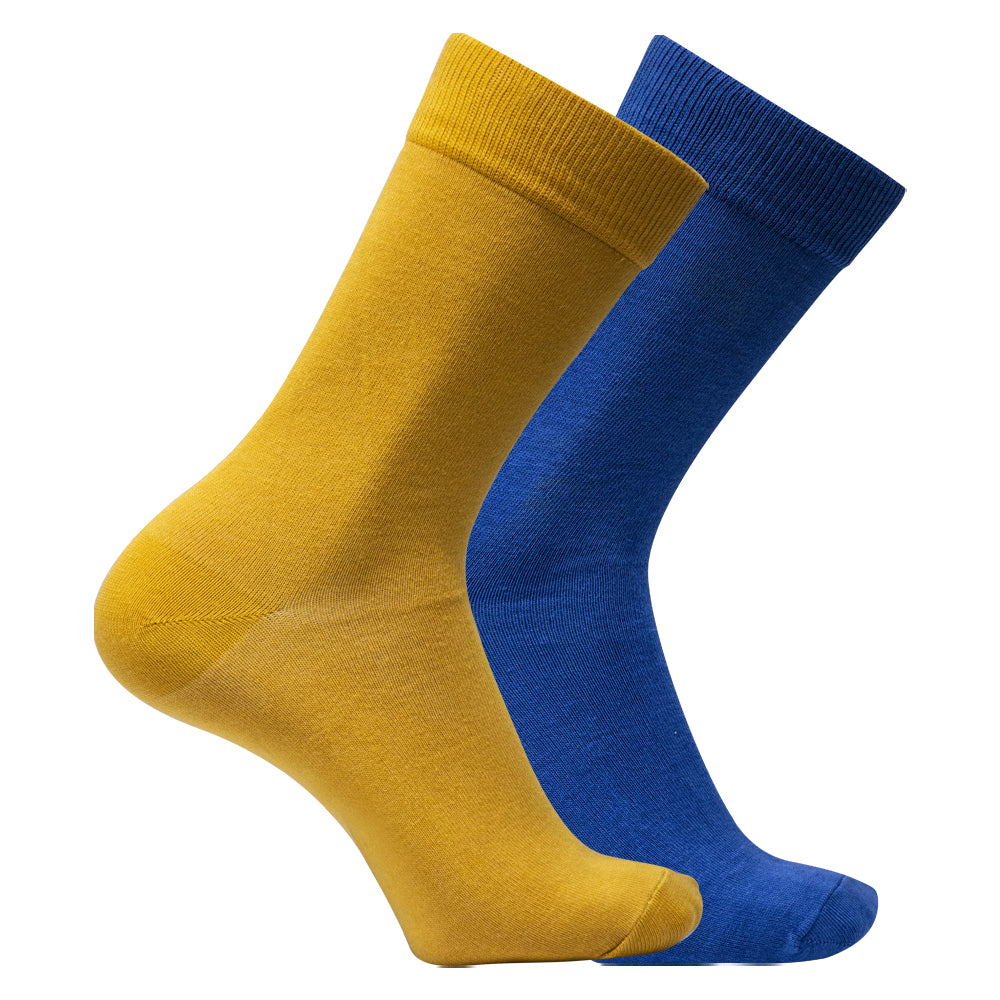 Mustard & Royal Blue Crew Socks for Men