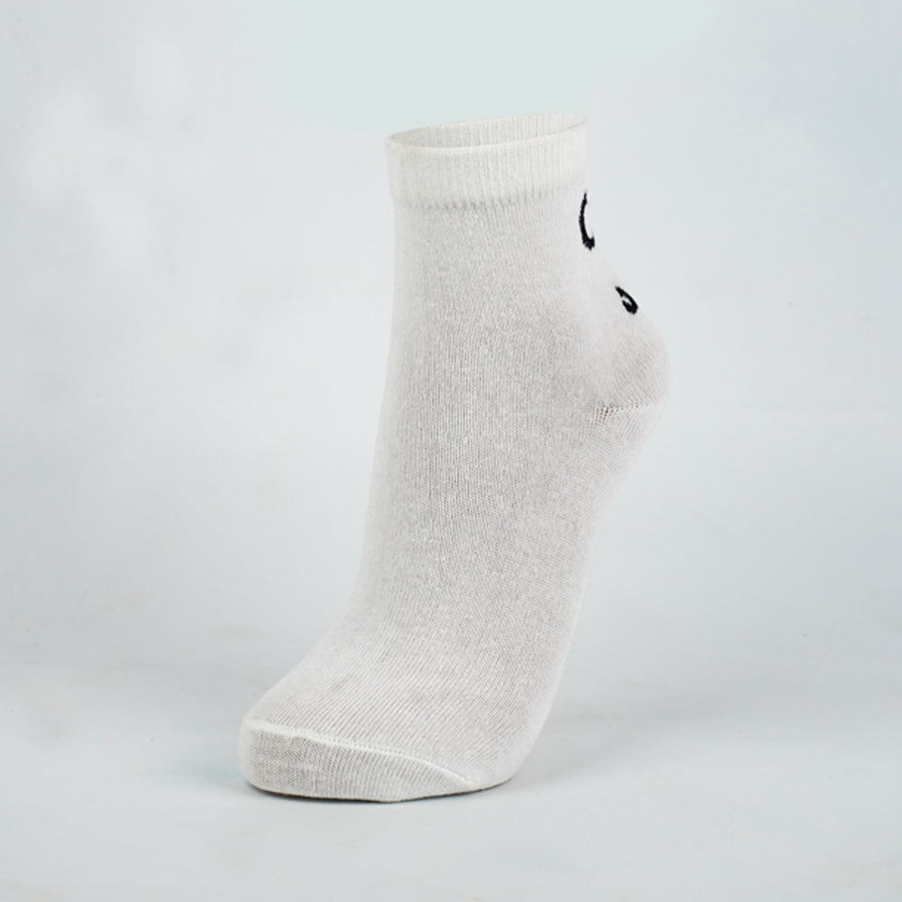 Women Bow Print Ankle White Socks