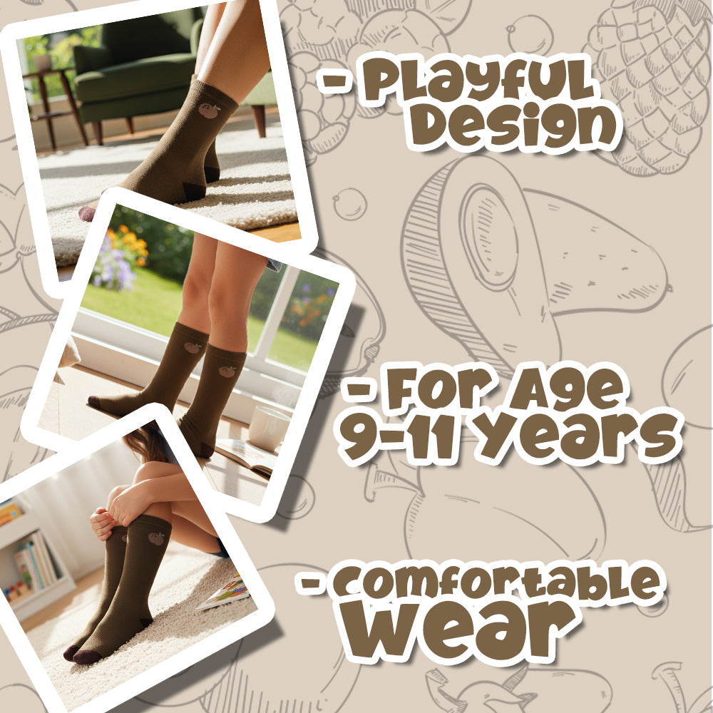 Apple Print Crew Girls Socks