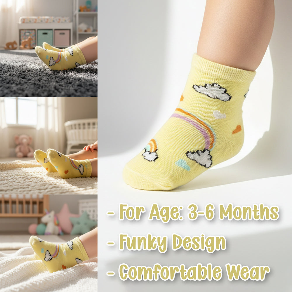 Premium Rainbow & Cloud Infant Socks