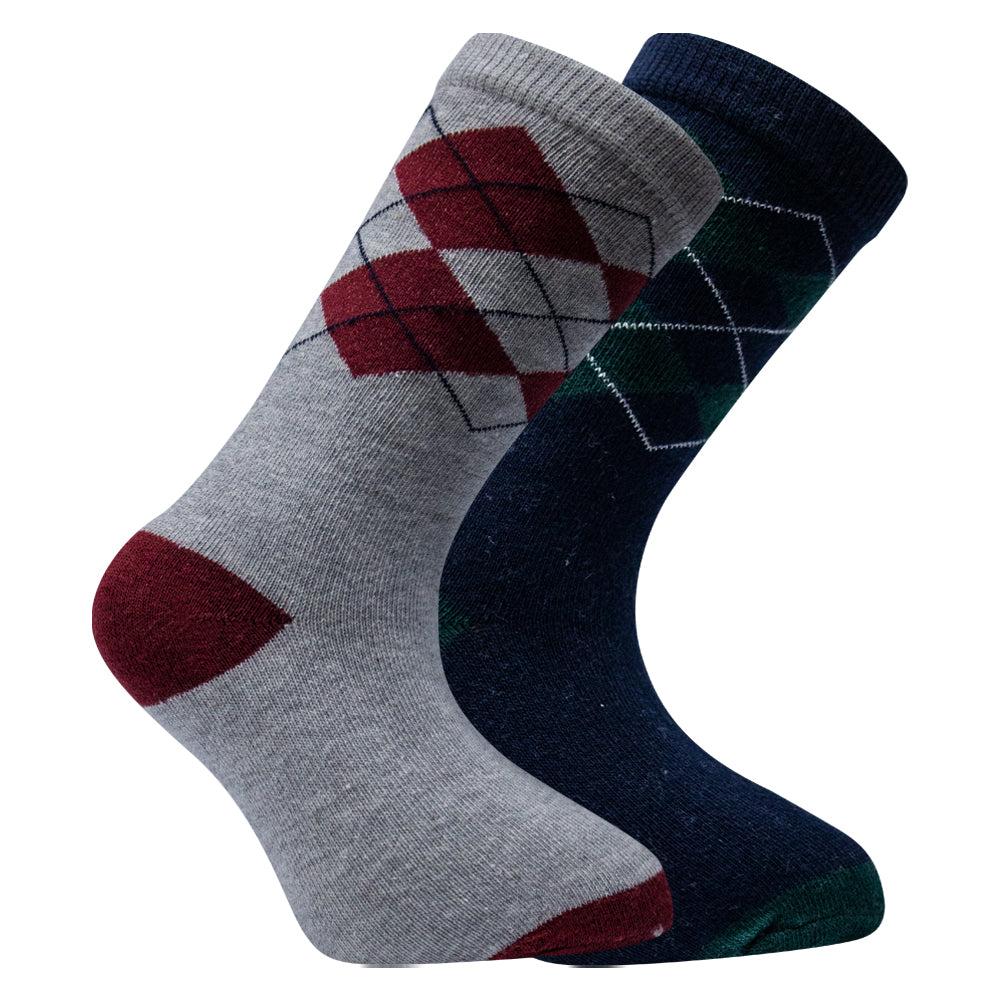 Pack of 2 - Kids’ Argyle Crew Socks