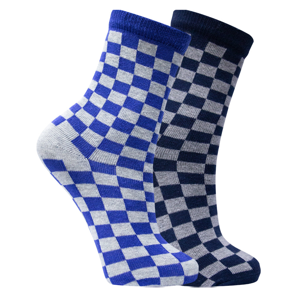 Pack of 2 - Boys Checkered Crew Socks