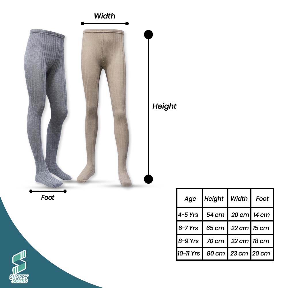 Cozy Apricot & Grey Knit Lines Girls Tights (CJ)