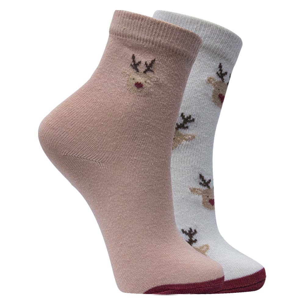 Cozy Reindeer Crew Socks for Girls