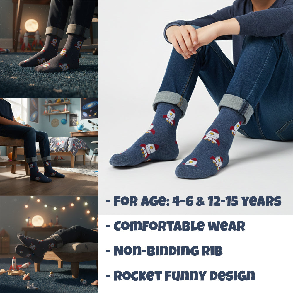 Boys' Rockets Print Socks