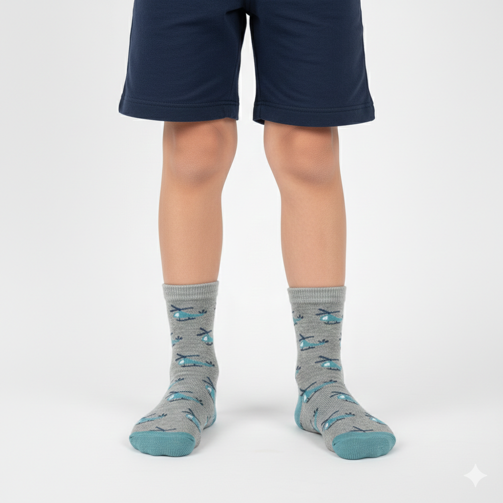 Little Helicopter Crew Boys Socks