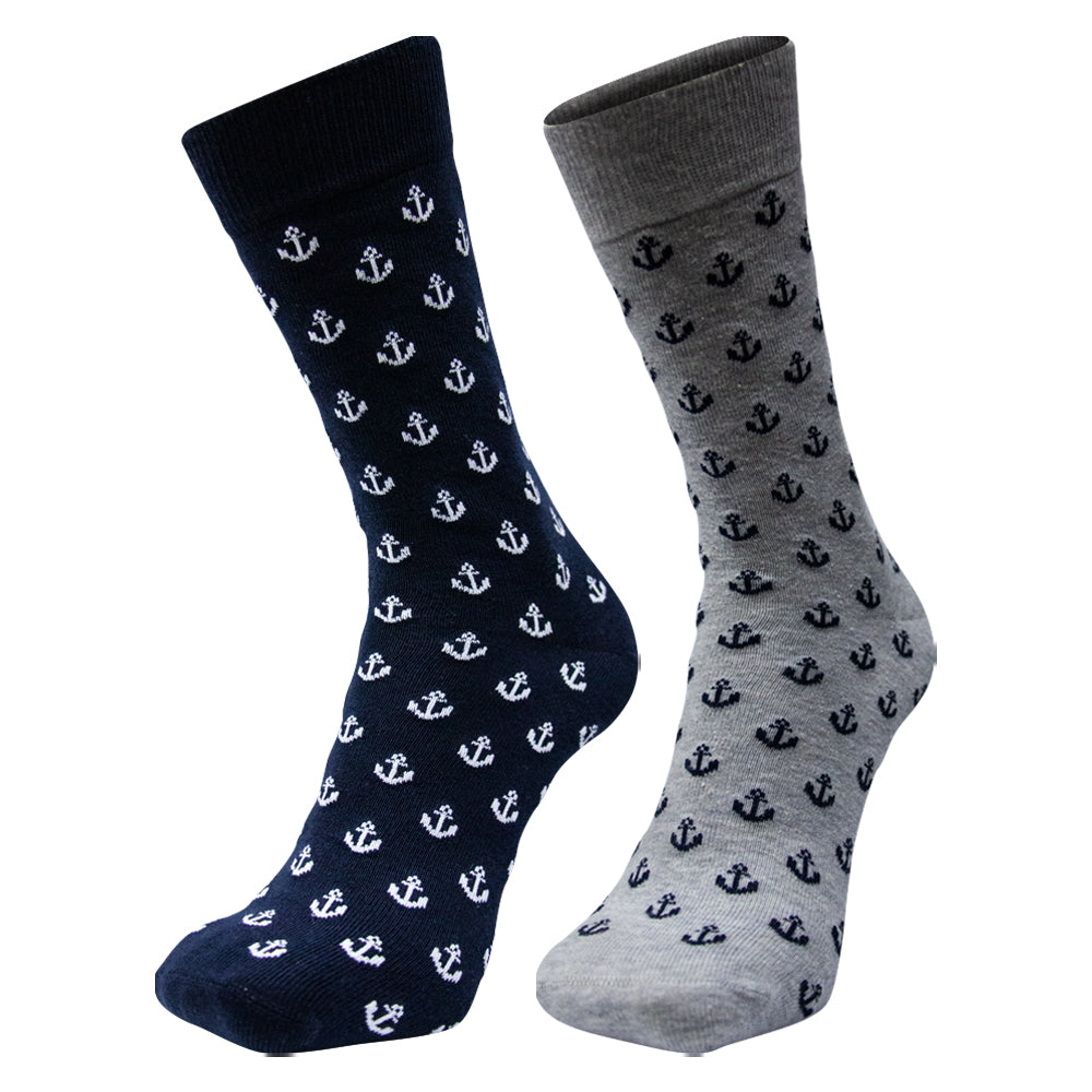 Pack of 2 & 4 - Ancre Print Socks for men.