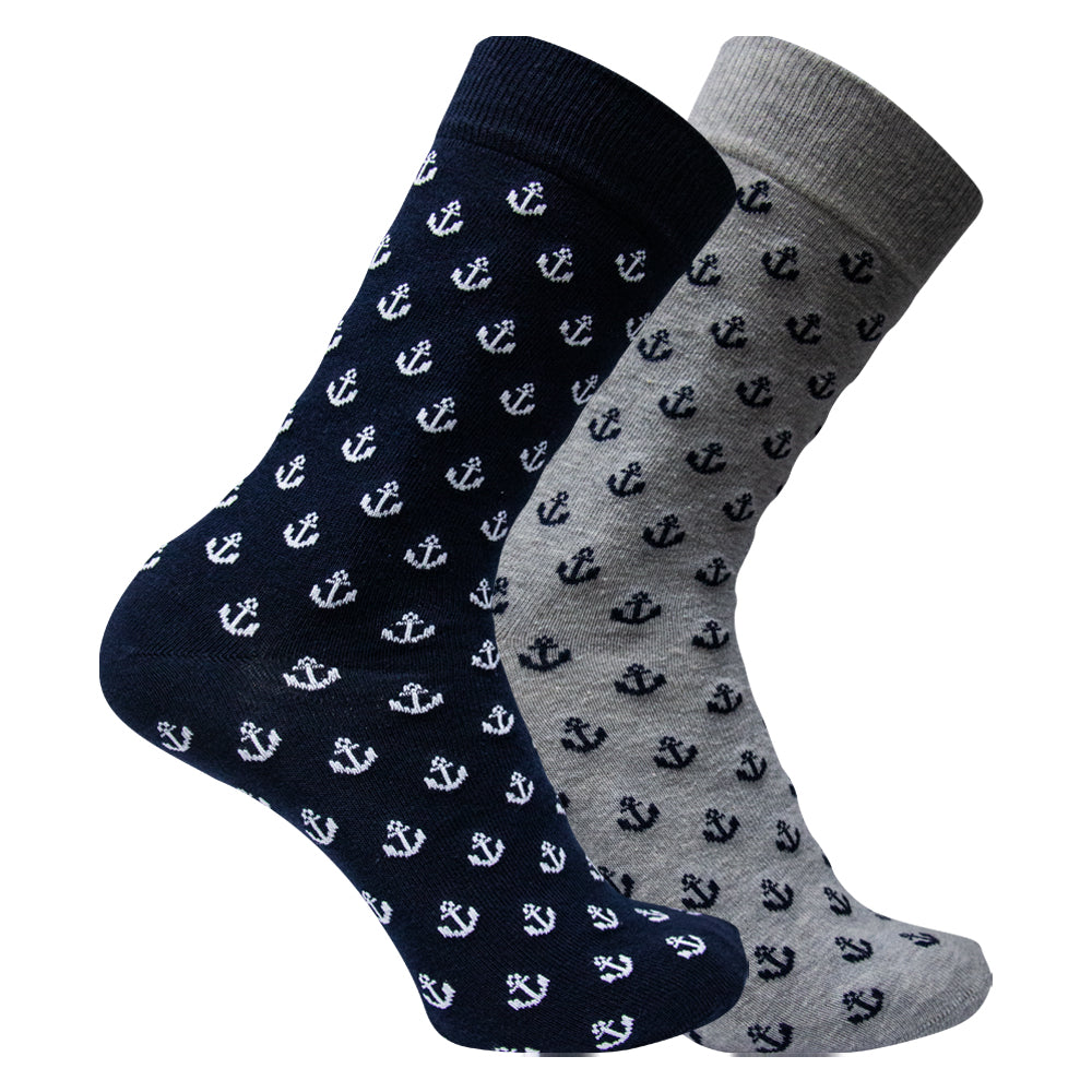 Pack of 2 & 4 - Ancre Print Socks for men.