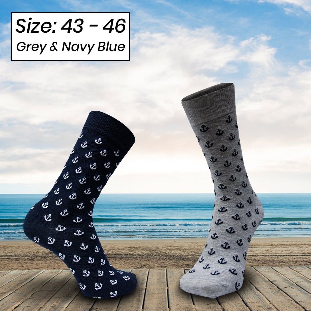 Pack of 2 & 4 - Ancre Print Socks for men.