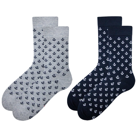 Pack of 2 & 4 - Ancre Print Socks for men.