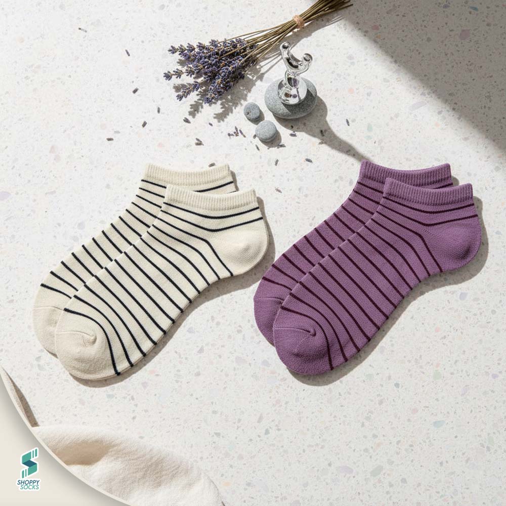 Chic Striped Ankle Socks for Women