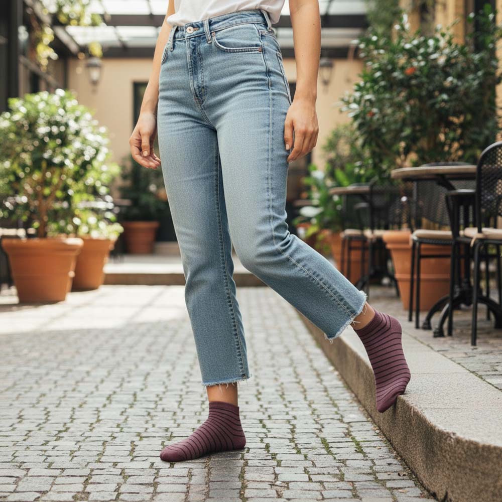 Chic Striped Ankle Socks for Women